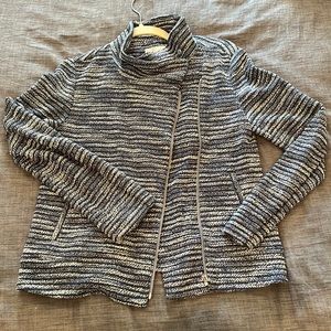 Loft navy tweed moto jacket